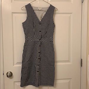 JCREW NAVY  BLUE AND WHITE CHECKERED DRESS